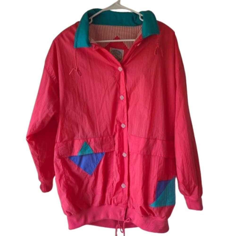 Be In The‎ Current Seen Y2K Retro Jacket L Pink Vintage 90's Jacket Soft